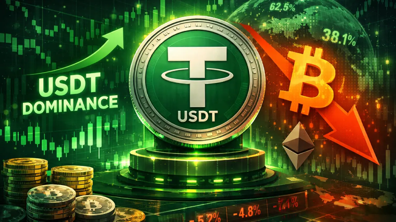 نمودار دامیننس تتر | چارت لحظه ای USDT Dominance