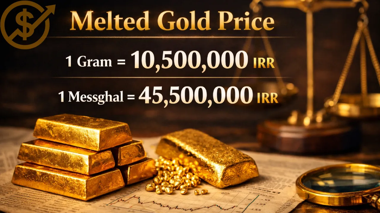 قیمت طلا آب شده امروز
