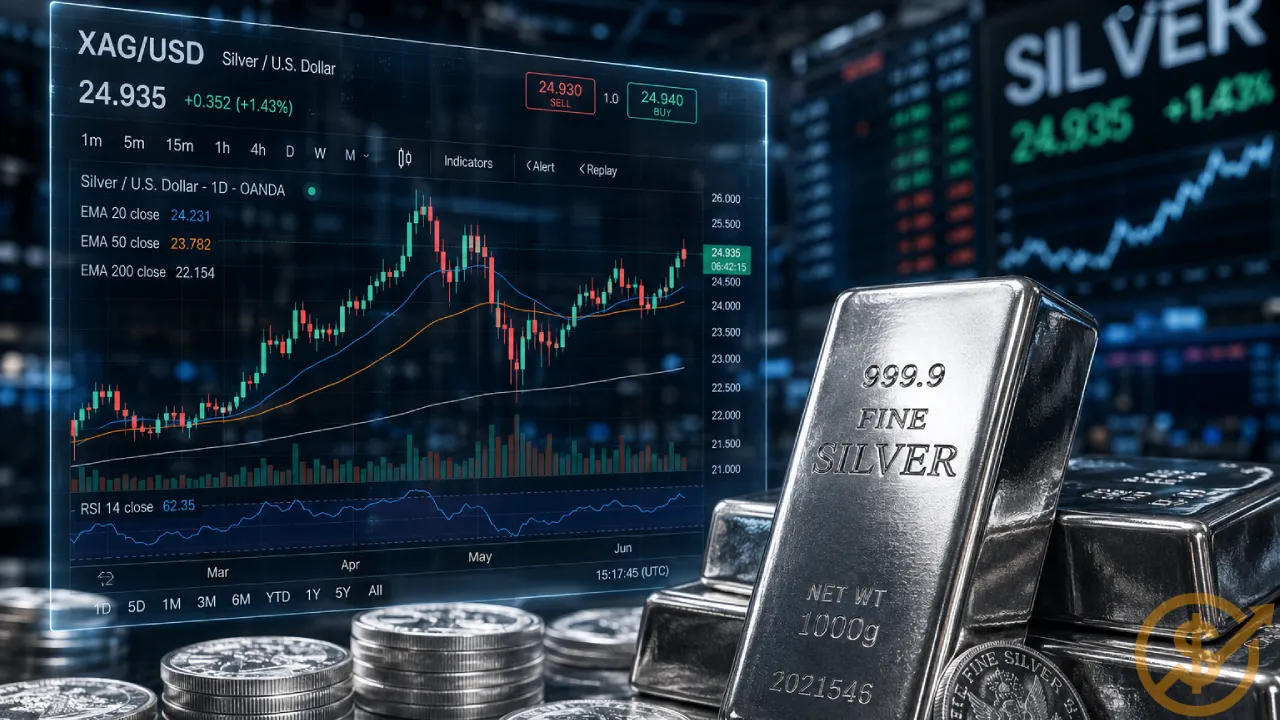 نمودار قیمت نقره امروز